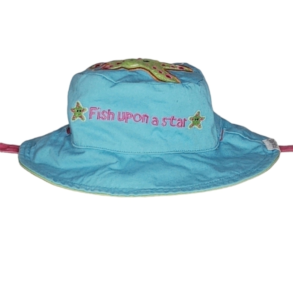Ripley's Aquarium Reversible Sun Hat Blue Green w Velcro Strap Toddlers Size